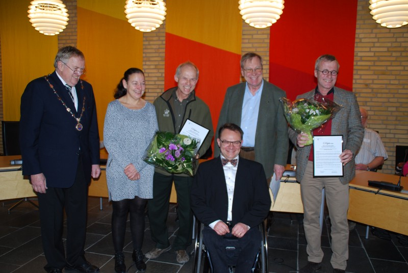 Billedet er fra sidste års prisuddeling, hvor Boardwalken på Møns Klint modtog Handicapprisen 2014.