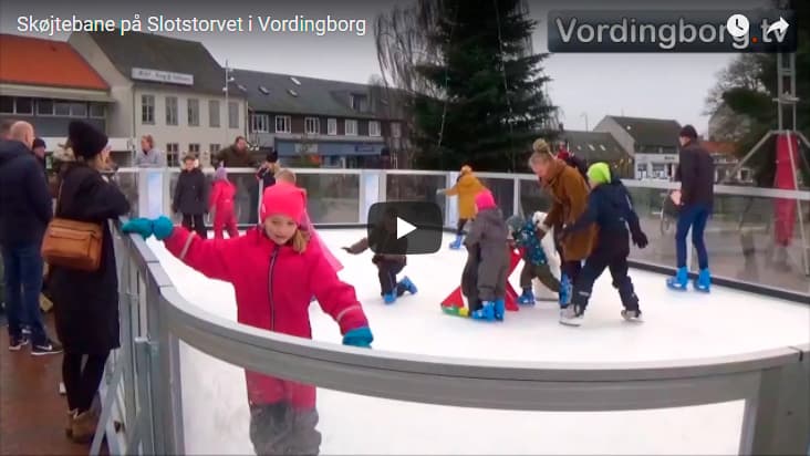 Skøjtebane på Slotstorvet i Vordingborg [Video]