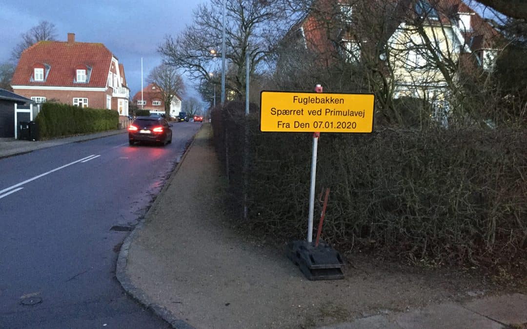 Lukning af Fuglebakken ved Primulavej i Vordingborg fra tirsdag den 7. januar 2020