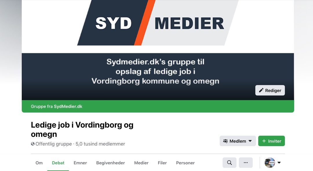 Tæt på at runde 5000 medlemmer af SydMedier.dk’s gruppe med ledige job