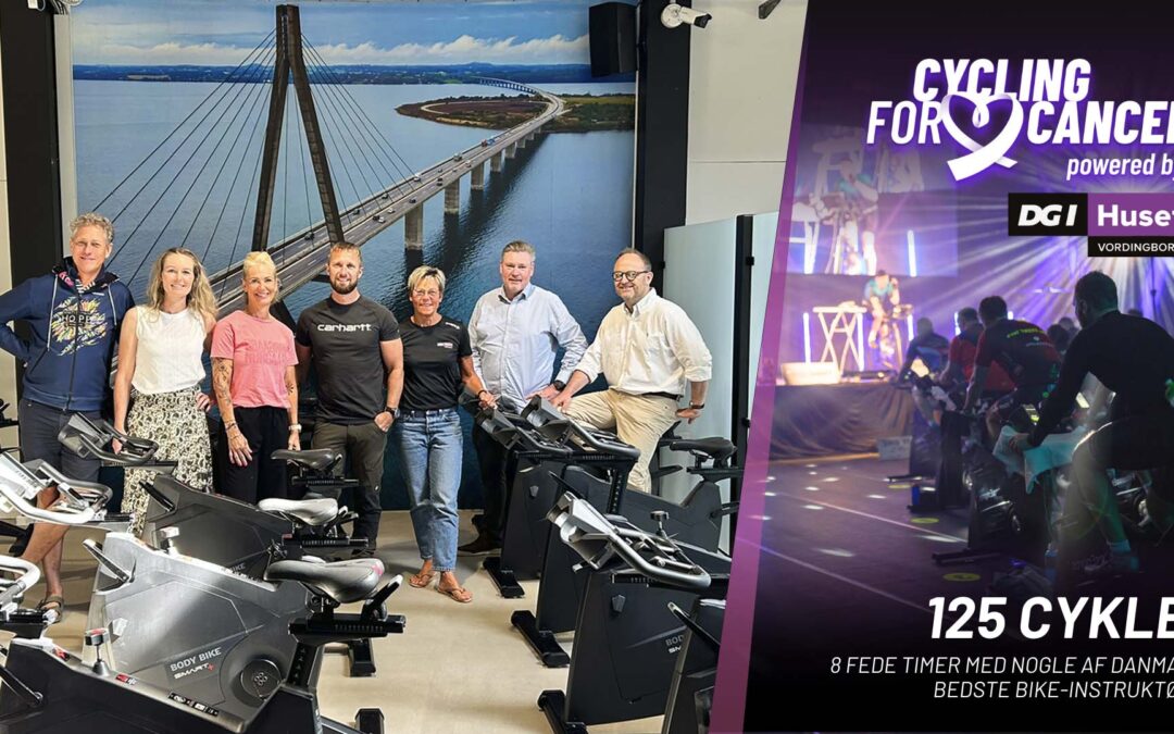 Hundredvis cykler penge ind til pårørende til kræftramte i DGI Huset i Vordingborg