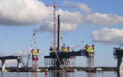 Den nye Storstrømsbro: Pylonen har nået fuld højde på 102 meter