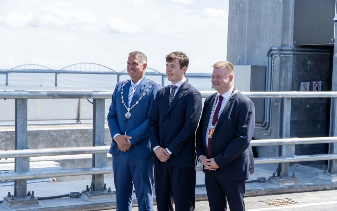 Billeder og video fra HKH kronprins Christians besøg på den nye Storstrømsbro