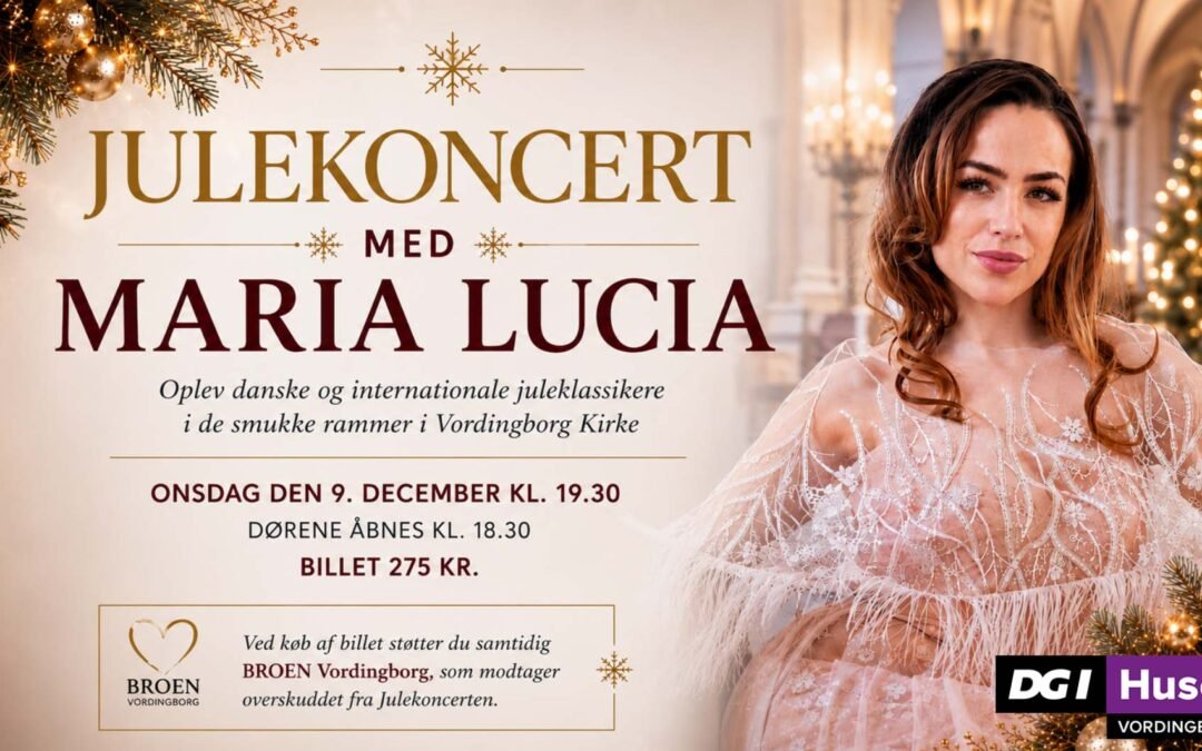Maria Lucia synger julen ind i Vordingborg Kirke – overskuddet går til BROEN Vordingborg