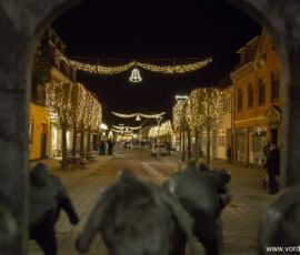 Juletræ og ny gadebelysning i Vordingborg 28. november 2014